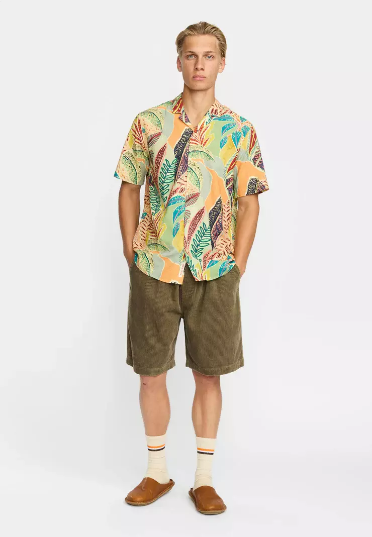 Revolution Jungle Kurzarm Cuban Shirt Hemd orange